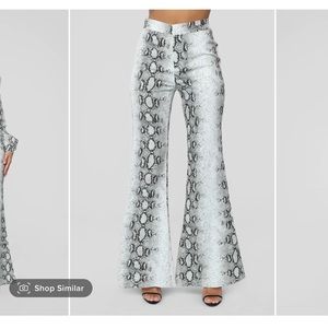 Fashion Nova Snakeskin Flare Pants